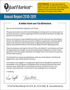 Just Harvest's 2010 Annual Report