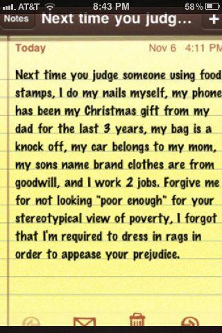the truth about food stamps: next time you judge