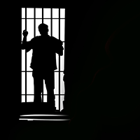 Prisoner in cell