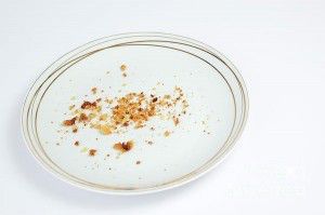 crumbs on a plate