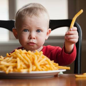 toddler and french fries