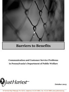 Barriers to Benefits - a Just Harvest report