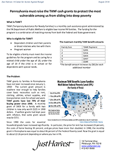 Pennsylvania must raise the TANF cash grants to protect the most vulnerable among us from sliding into deep poverty 