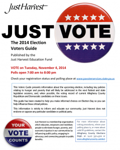 Just Vote: Just Harvest's 2014 Election Voters Guide