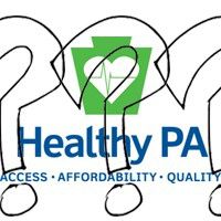 Healthy PA logo with question marks
