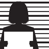 woman with criminal record illustration