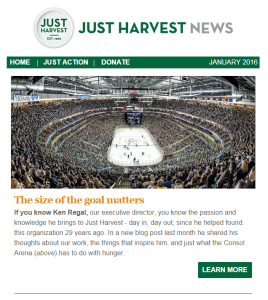 Just Harvest's Jan. 2016 e-newsletter