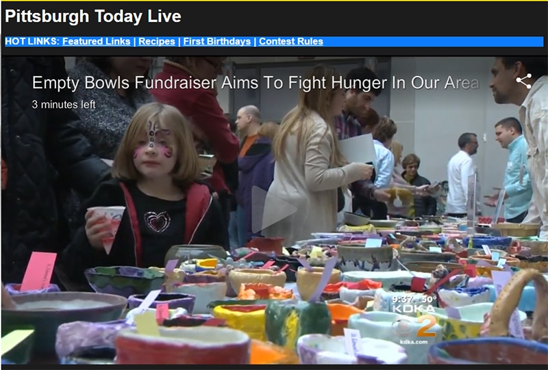 Empty Bowls on Pittsburgh Today Live, March 15, 2016