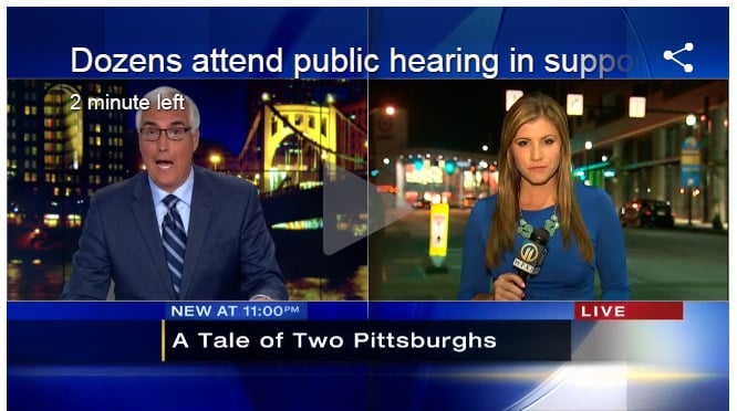 WPXI news clip "Dozens attend public hearing in support of Housing Opportunity Fund"