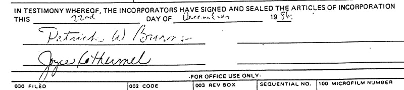 Our Dec. 22, 1986 articles of incorporation!