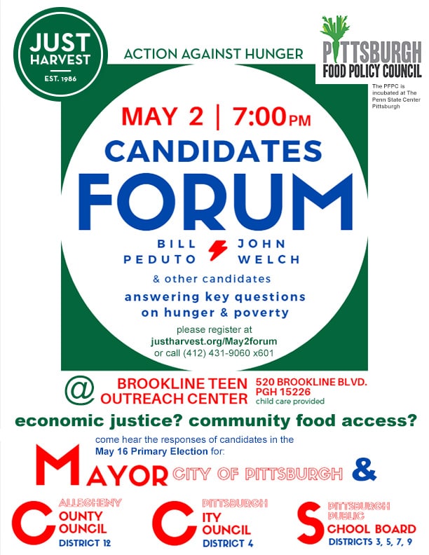 Flyer for May 2 forum