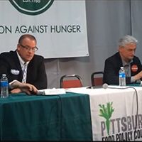 Bob Palmosina and James Ellenbogen, Candidates for Allegheny County Council Dist. 12 at our May 2 Candidates Forum on Hunger and Poverty
