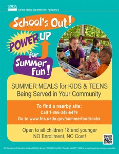 USDA Summer Food Service Program flyer