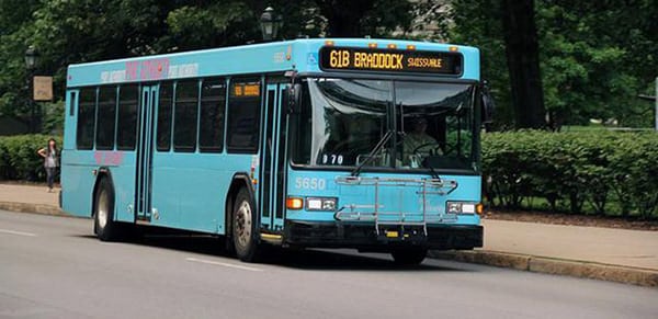 61 B bus to Braddock