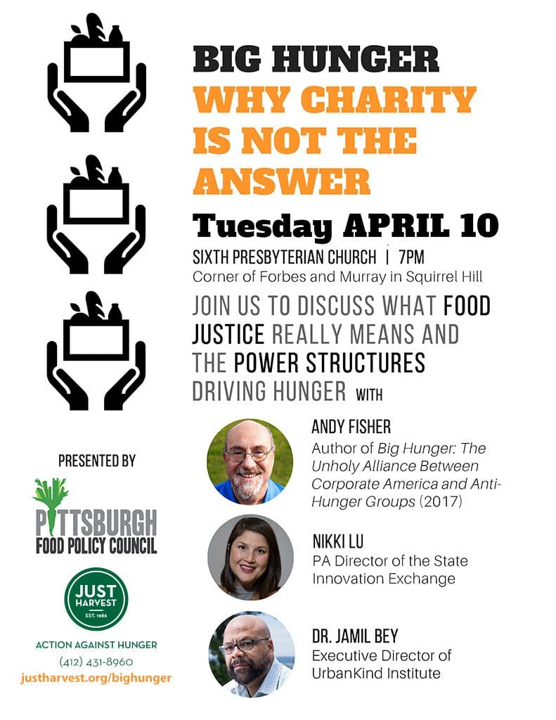 Big Hunger: Why Charity is Not the Answer event flyer