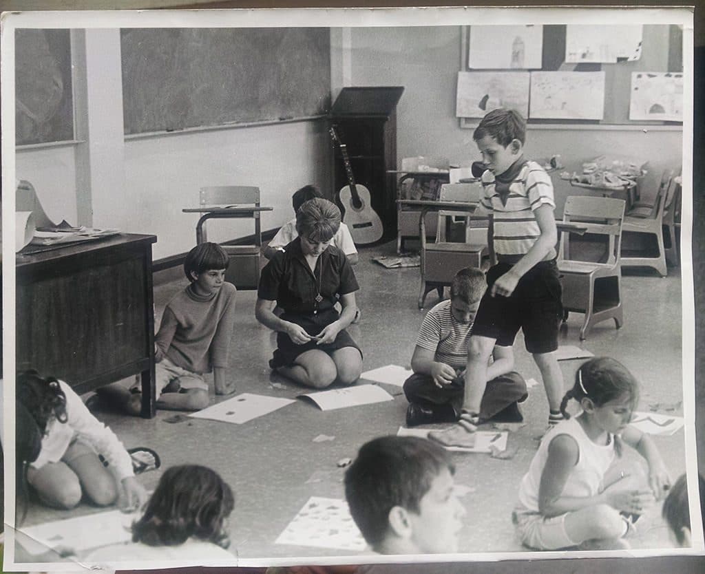 Theresa teaching Summer Bible school at St Francis de Sales Church, 1965