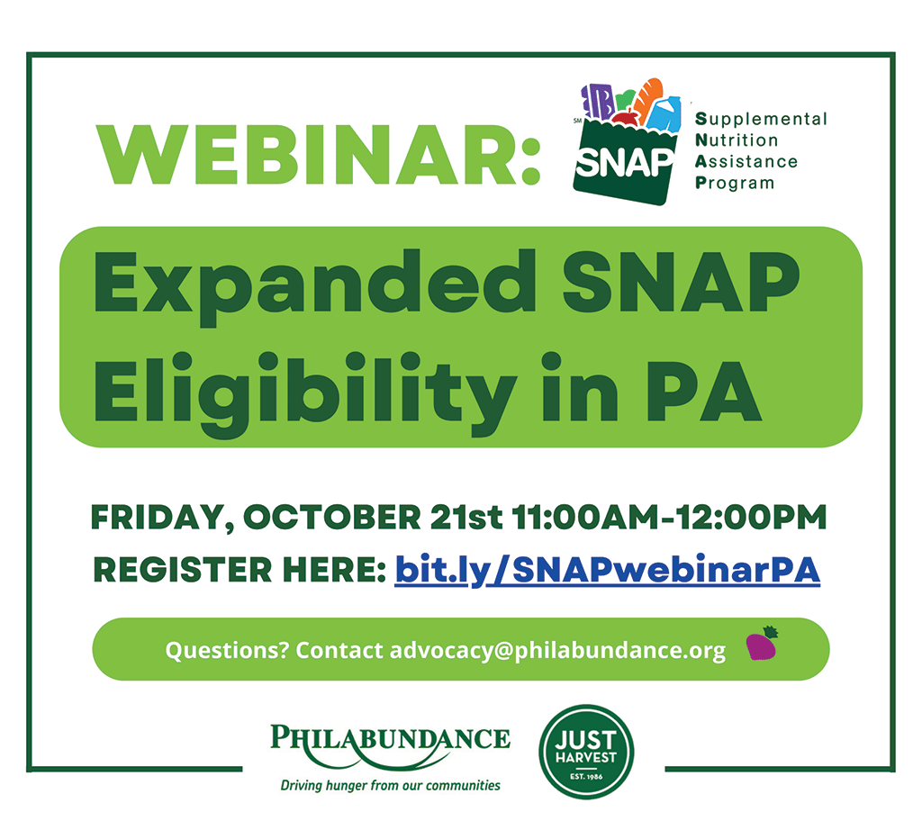 Webinar Expanded SNAP Eligibility in PA Just Harvest