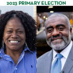2023 Primary Election headshots of Pittsburgh City Council District 9 candidate Khadijah Harris and Khari Mosley